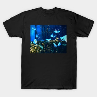 Blue Butterfly Garden T-Shirt